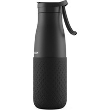 Tr 500 ml Pipetli Siyah Çelik Matara/termos - Silikon Gövdeli (Plus) - 50011