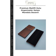 Premium Motifli Kutu Organizatör Kalem Mandala Desenli
