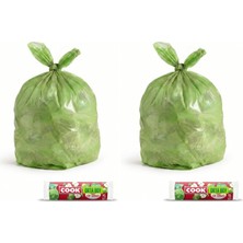 Tr Kokulu Çöp Torbası, Orta Boy (Elma) 55 x 60 cm (15 Adet/rulo) 2li Paket