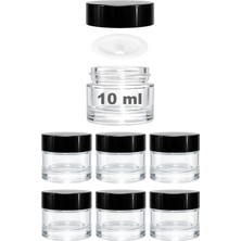 Happy Trend Mini Şeffaf Cam Kavanoz, 10 ml Hacimli, Sızdırmaz Kapaklı, Krem ve Kozmetik Saklama Kutusu, Lip Balm 6 Adet