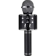 Happy Trend Bluetooth Karaoke Mikrofon – Kablosuz Hoparlör, Yankı Efektli, Gürültü Önleyici, 1800MAH Şarjlı, Ios & Android Uyumlu (Siyah)