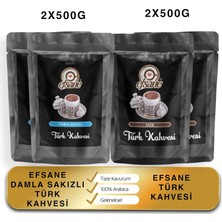 Tr Türk Kahvesi Geleneksel Sade 2X500G + Damla Sakızlı 2X500G