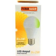 Tr 9+2W E27 Beyaz-Yeşil LED Ampul (5264)