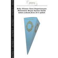 Baby Shower Süsü Organizasyon Malzemesi Beyaz Karton Külah Şeker,lokum,kına 25 Li Paket