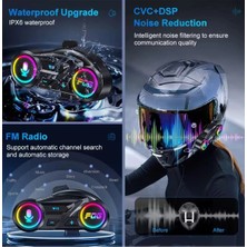Magicool Psk Y13 Motor Kask Kulaklık Rgb Modlu Radyolu Motosiklet Kulaklık 5.3 Bluetooth Intercom