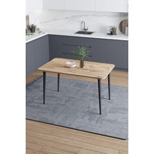 Tr Damla 60X90 cm Oval Köşeli Çam Desenli Yemek Masası Mutfak Masası Balkon Masası Çalışma