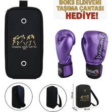 Tr Favela Kick Boks Eldiveni Muay Thai ve Eldiven Taşıma Çantalı Mor 10 Oz