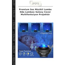 Premium Ses Müzikli Lamba Oda Lambası Galaxy Cover Multifonksiyon Projektör