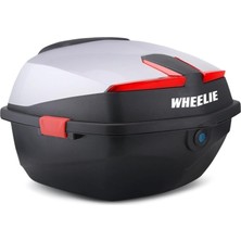 Tr XT01-SW 32 Litre Motosiklet Arka Çanta Gümüş Beyaz Parlak Su Geçirmez Abs Çift Kilitleme Ü