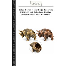 Delux Serisi Metal Boğa Tasarımı Küllük Erkek Arkadaşa Hediye Çalışma Odası Tarz Aksesuar