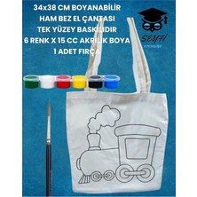 Tr Akrilik Boya Seti, 34X38 cm Boyanabilir Bez Çanta, 6 Renk x 15 Cc, Fırça Dahil Syfçantasetx4