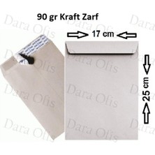 Tr Torba Zarf, 17 x 25 Cm, Kraft 90 Gr, Silikonlu, 500 Adet
