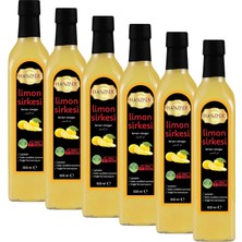 Tr Limon Sirkesi 500 ml x 6 Adet Doğal Fermantasyon Içilebilir Katkısız Cam Şişe