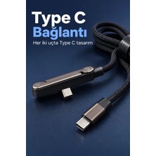 Nemere İthalat Type C Şarj Kablosu Katlanabilir Telefon Standlı Örgü Tasarım Nemere Ithalat