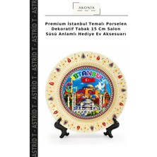 Premium Istanbul Temalı Porselen Dekoratif Tabak 15 cm Salon Süsü Anlamlı Hediye Ev Aksesuarı