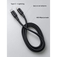 Nemere İthalat Uzun ve Dayanıklı Type C Lightning Pd Hızlı Şarj Kablosu Nemere Ithalat