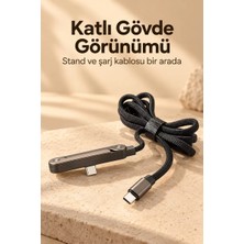 Nemere İthalat Telefon Standlı Şarj Kablosu Katlanabilir Metal Kollu Nemere Ithalat
