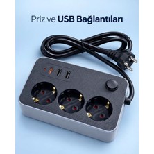 Nemere İthalat Elektrik ve Şarj Bağlantılarını Bir Arada Sunan USB ve Type C Çıkışlı Akım Korumalı Priz
