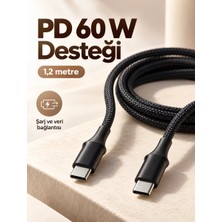 Nemere İthalat 60W Pd Hızlı Şarj Destekli LED Göstergeli Type C Kablo Nemere Ithalat