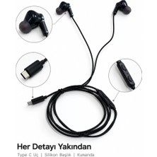 Nemere İthalat Silikon Uçlu Type C Kulaklık Dahili Mikrofon ve Kablo Üzeri Kumanda Nemere Ithalat