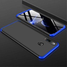Huawei P30 Lite ile Uyumlu Kılıf Siyah-Mavi Carax Sert Kapak Orijinal Esnek Ince Geliştirilmiş Dayan