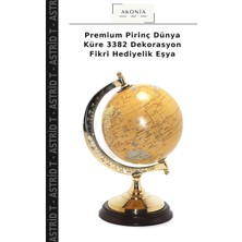 Premium Pirinç Dünya Küre 3382 Dekorasyon Fikri Hediyelik Eşya