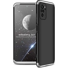 Xiaomi Poco M5S ile Uyumlu Kılıf Siyah-Gri Carax Sert Kapak Orijinal Esnek Ince Geliştirilmiş Dayanı