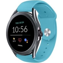 Mey İthalat Bbtech Fossil Women's Sport/charter Hr 18 mm Standart Silikon Kordon Klasik Kayış Esnek 18 mm Band; Turkuaz