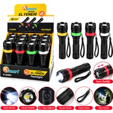 Go İthalat 12 Adet Zoomlu El Feneri 3xaaa Pilli Renkli Plastik K-0384 (5668)