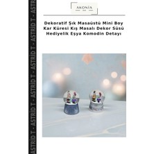 Dekoratif Şık Masaüstü Mini Boy Kar Küresi Kış Masalı Dekor Süsü Hediyelik Eşya Komodin Detayı