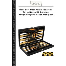 Özel Seri Özel Aslan Tasarımı Tavla Nostaljik Eğlence Yetişkin Oyunu Erkek Hediyesi