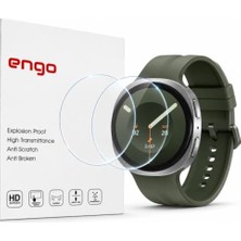 Pratik Ev Samsung Galaxy Watch 9 44 mm ile Uyumlu Ekran Koruyucu Nano Parlak Çizilmeye Dayanıklı Akıllı Saat Koruması, 9h Kırılmaz Esnek Cam, Hd Şeffaf 2 Adet SM-L350