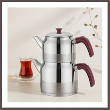 Bezos Çelik Çaydanlık Seti Aile Boy 1.5l + 3l Kendinden Süzgeçli ECO123