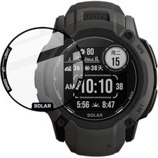 Pratik Ev Garmin Instinct 2x 50 mm ile Uyumlu Ekran Koruyucu Tam Kaplayan Flexible Temperli Cam, 9h Çizilmelere Dayanıklı Ultra Hd Şeffaf, Siyah Çerçeveli