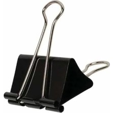 Pratik Ev Lacco 816 35 Mm. Orta Boy Metal Çelik Siyah Kağıt Kıskacı Ataş Evrak Mandalı - 12 Adetlik Paket
