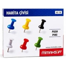 Pratik Ev Mimaks Hc-18 Renkli Harita Çivisi Push Pin, Plastik Başlık, Çelik Iğne, 6 Farklı Renk Seçeneği, Mantar Pano Için Ideal, Kolay Kavrama, 18 Yaş ve Üzeri