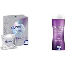 Pratik Ev Yok Ötesi Ultra Kaygan Ince Prezervatif 30'lu ve Durex Aloe Vera 2'si 1 Arada Kayganlaştırıcı & Masaj Jeli 200 ml