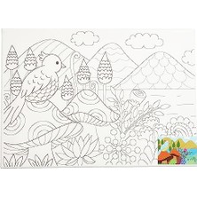 Pratik Ev Desenli Tuval 25X35 cm