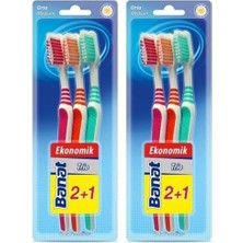 aklow akyoleticaret Trio 3'lü Diş Fırçası Medium 2'li Set
