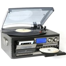 aklow akyoleticaret CD Çalar, Nostaljik Siyah Pikap Kaset — Bluetoothlu Kumandalı Radyo Mp3 USB 33-45-78 Lik Plakla