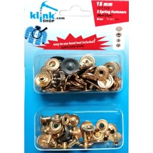 aklow akyoleticaret Mont, Çıtçıt 15 mm Kendin Yap Kiti Giyim, Çanta, Deri Için Çekiçle Uygulama Aparatları ve Gold Renk 15 Adet Alfa Çıtçıt Düğme Takım-Paslanmaz Pirinç