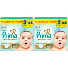 aklow akyoleticaret Bebek Bezi Premium Care 2 Numara 168 Adet Aylık Fırsat Paketi (2 Paketi)