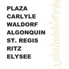 aklow akyoleticaret Blank Lined Günlük: Empire, Carlyle, Waldorf, Algonquin, Ritz, Elysee: Stay With Me...