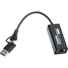 aklow akyoleticaret Adaptör, Dk Nt U3GLAN USB 3 To Ethernet Çevirici Dönüştürücü, (Gigabit Destekli)