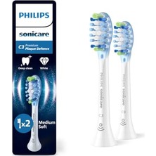 aklow akyoleticaret Sonicare Premium Plaque Defence Yedek Başlık, 10 Kat Daha Fazla Plak Temizliği, Yumuşak Fırça Başlığı, 2'li Paket, Beyaz, HX9042/87