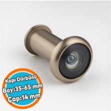 aklow akyoleticaret Kapı Dürbünü Kısa 35-60 mm 14 mm Delik Çapı Güvenlik Gözetleme Aparatı Metal Gövde Saten Renk