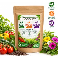 aklow akyoleticaret Azot Fosfor Potasyum Gübre Npk 15.15.15 – Granül Bitki Gübresi 250 G – Sebze, Meyve, Çiçek ve Bahçe Bitkileri Için