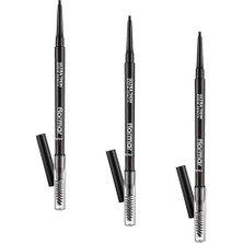 aklow akyoleticaret Fırça, Ultra Thin, Başlıklı & Asansörlü Ucu Ince Kaş Kalemi 004 Dark Brown (3 Paketi)
