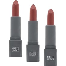 aklow akyoleticaret Mat Ruj, Yoğun Renk Veren Uzun Süre Kalıcı Nemlendirici Kadifemsi, Matte Lipstick 407 Dusty Rose (3 Paketi)