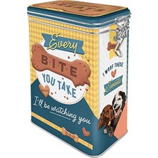 aklow akyoleticaret Retro Aroma Kutusu, 1,3 L, Every Bite You Take Dog Treats – Köpek Sahipleri Için Hediye Fikri, Aroma Kapaklı Lezzetli Kutu, Vintage Tasarım